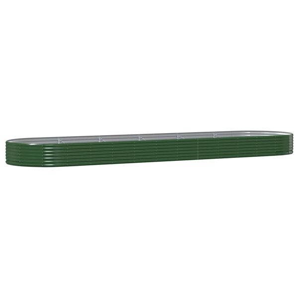 vidaXL Letto Giardino Acciaio Zincato 523x140x36 cm Verde