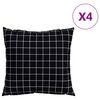 vidaXL Cuscini Scatter a scacchi 4 pcs Quadro Nero 40 x 40 cm