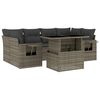vidaXL Set Divani da Giardino 7 pz con Cuscini Grigio in Polyrattan