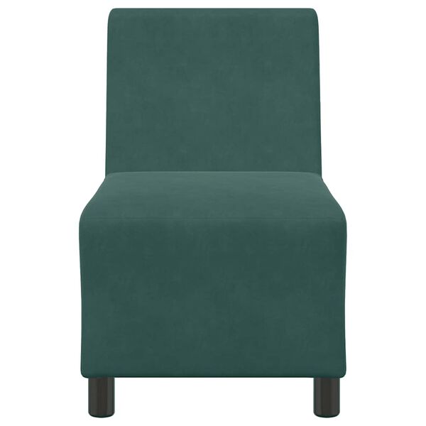 vidaXL Divano componibile senza braccioli verde scuro 55 cm in velluto