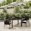 vidaXL Set da Pranzo da Giardino 3 pz con Cuscini Nero in Polyrattan
