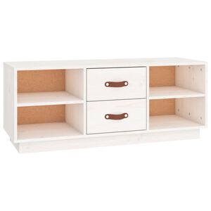 vidaXL Mobile Porta TV Bianco 100x34x40 cm in Legno Massello di Pino