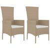 vidaXL Sedie da Giardino con Cuscini 2 pz in Polyrattan Beige