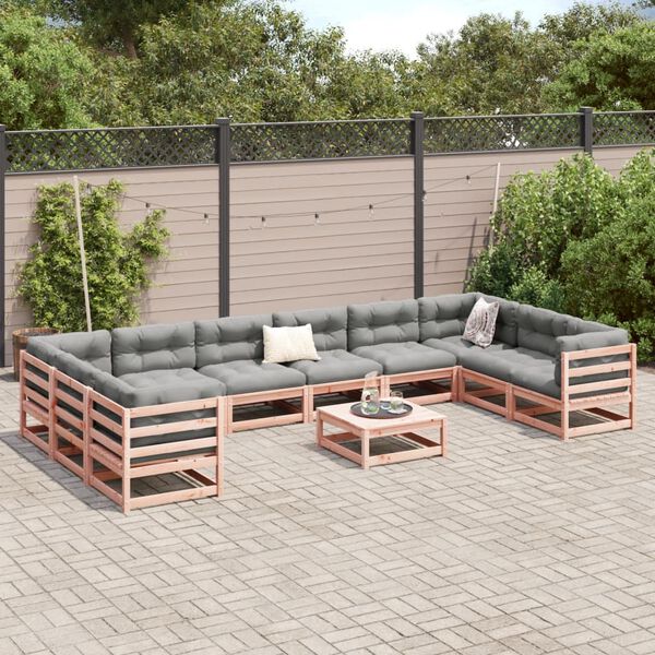 vidaXL Set Divani da Giardino 11 pz in Legno Massello Abete Douglas