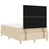 vidaXL Letto a Sorgente LED con materasso Crema 120 x 190 cm Tessuto