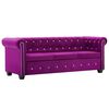 vidaXL Divano Chesterfield a 3 Posti in Velluto 199x75x72 cm Viola