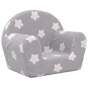 vidaXL Divano per Bambini Grigio Chiaro con Stelle in Morbido Peluche