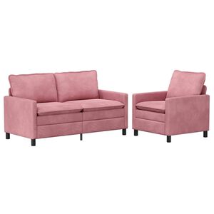 vidaXL Set di divani 2 pz Rosa Velluto