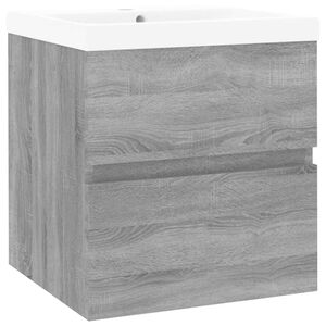 vidaXL Mobile Bagno e Lavabo Integrato Grigio Sonoma Legno Multistrato