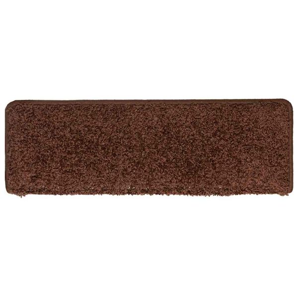 vidaXL Tappetini per scale 30 pz 65x21x4 cm Marrone Bordo rettangolare