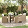 vidaXL Set da Pranzo per Giardino con cuscino 5 pcs Beige polyrattan