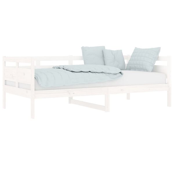 vidaXL Dormeuse Bianca in Legno Massello di Pino 90x190 cm