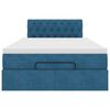 vidaXL Struttura Letto Pouf con Materasso Blu Scuro 120x200 cm Velluto