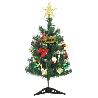 vidaXL Mini Albero di Natale Artificiale con Luci 20 LED Verde 45 cm