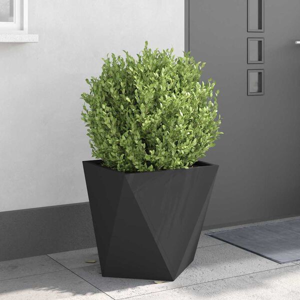 vidaXL Fioriera 2 pcs Nero 50 x 50 x 50 cm Acciaio