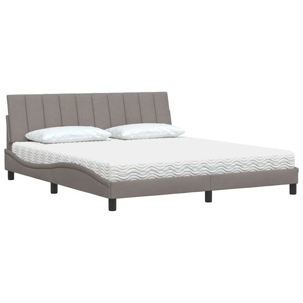 vidaXL Letto con Materasso Hanko Tortora 180x200 cm in Tessuto
