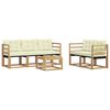 vidaXL Set di divani da esterno 6 pz Bianco e Crema