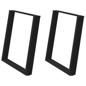 vidaXL Gambe per tavolo da pranzo a forma di U 2 pz nere 80x(72-73) cm in acciaio