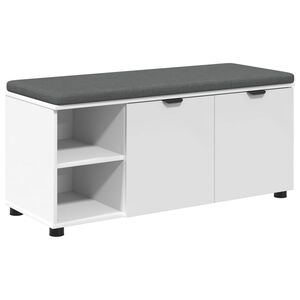 vidaXL Panca per ingresso con cuscino Bianco 100 x 38 x 46 cm