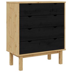 vidaXL Cassettiera con cassetto OTTA Nero 76,5 x 39,5 x 90 cm