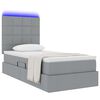 vidaXL Letto con contenitore e LED con led Grigio chiaro 90 x 190 cm