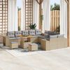 vidaXL Set Divano da Giardino 13 pcs Beige e Grigio Chiaro polyrattan