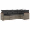 vidaXL Set Divano da Giardino 5 pz con Cuscini Grigio in Polyrattan