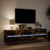 vidaXL Mobile TV a Parete con LED Rovere Fumo 180x31x45 cm