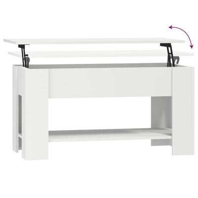 vidaXL Tavolino da Salotto Bianco 101x49x52 cm in Legno Multistrato