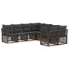 vidaXL Set Divano da Giardino 8 pz 8-Numero di posti Grigio polyrattan
