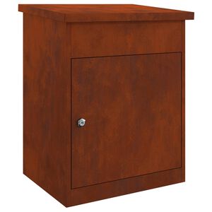 vidaXL Cassetta per pacchi con archiviazione Ruggine 47.5 x 38 x 59 cm