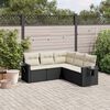 vidaXL Set Divani da Giardino 5 pz con Cuscini in Polyrattan Nero