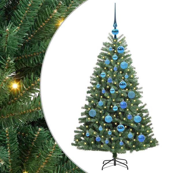 vidaXL Albero di Natale Artificiale con Rami Pieghevoli Verde 120 cm