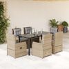 vidaXL Set da Pranzo da Giardino 7 pz con Cuscini Beige in Polyrattan