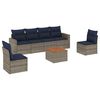 vidaXL Set Divani da Giardino 7 pz con Cuscini Grigio in Polyrattan