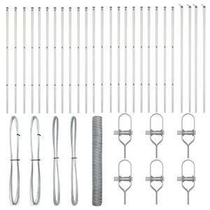 vidaXL Palo della recinzione Argento