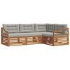 vidaXL Set di divani da esterno 4 pcs Grigio Naturale e Chiaro
