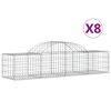 vidaXL Cesti Gabbioni ad Arco 8 pz 200x50x40/60 cm Ferro Zincato