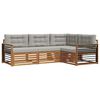 vidaXL Set di divani da esterno 4 pz Grigio Naturale e Chiaro