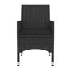 vidaXL Set da Pranzo da Giardino 5 pz con Cuscini Polyrattan e Vetro