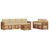 vidaXL Set divani 7 pcs Naturale e Beige Legno di Acacia Massello
