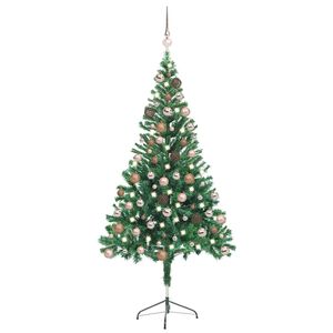vidaXL Albero di Natale Preilluminato con Palline 150 cm 380 Rami