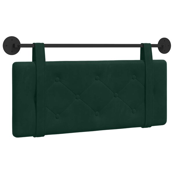 vidaXL Testata appesa Verde Scuro 110 x 55 x 5 cm Velluto