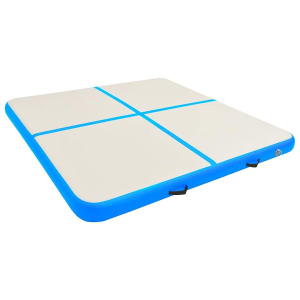 vidaXL Tappetino Ginnastica Gonfiabile con Pompa 200x200x10 cm PVC Blu