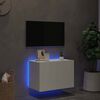 vidaXL Mobile TV a Parete con Luci LED Bianco 60x35x41 cm