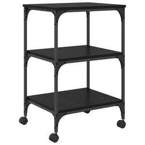vidaXL Supporto per Stampante Rovere Nero 50 x 41 x 75 cm
