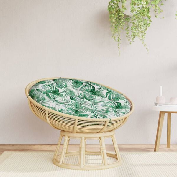 vidaXL Cuscino Rotondo Motivo a Foglie &Oslash; 100x11 cm in Tessuto Oxford