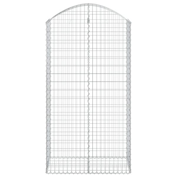 vidaXL Cesto Gabbione ad Arco 100x50x180/200 cm Ferro Zincato