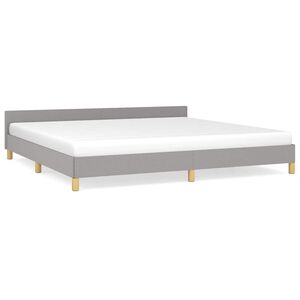 vidaXL Giroletto senza Materasso Grigio Chiaro 200x200 cm Tessuto