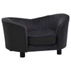 vidaXL Divano per Cani Nero 69x49x40 cm in Peluche e Similpelle